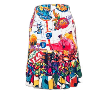 Jams World La Cocina Hattie Skirt Womens Medium 8 10 colorful stretch tropical